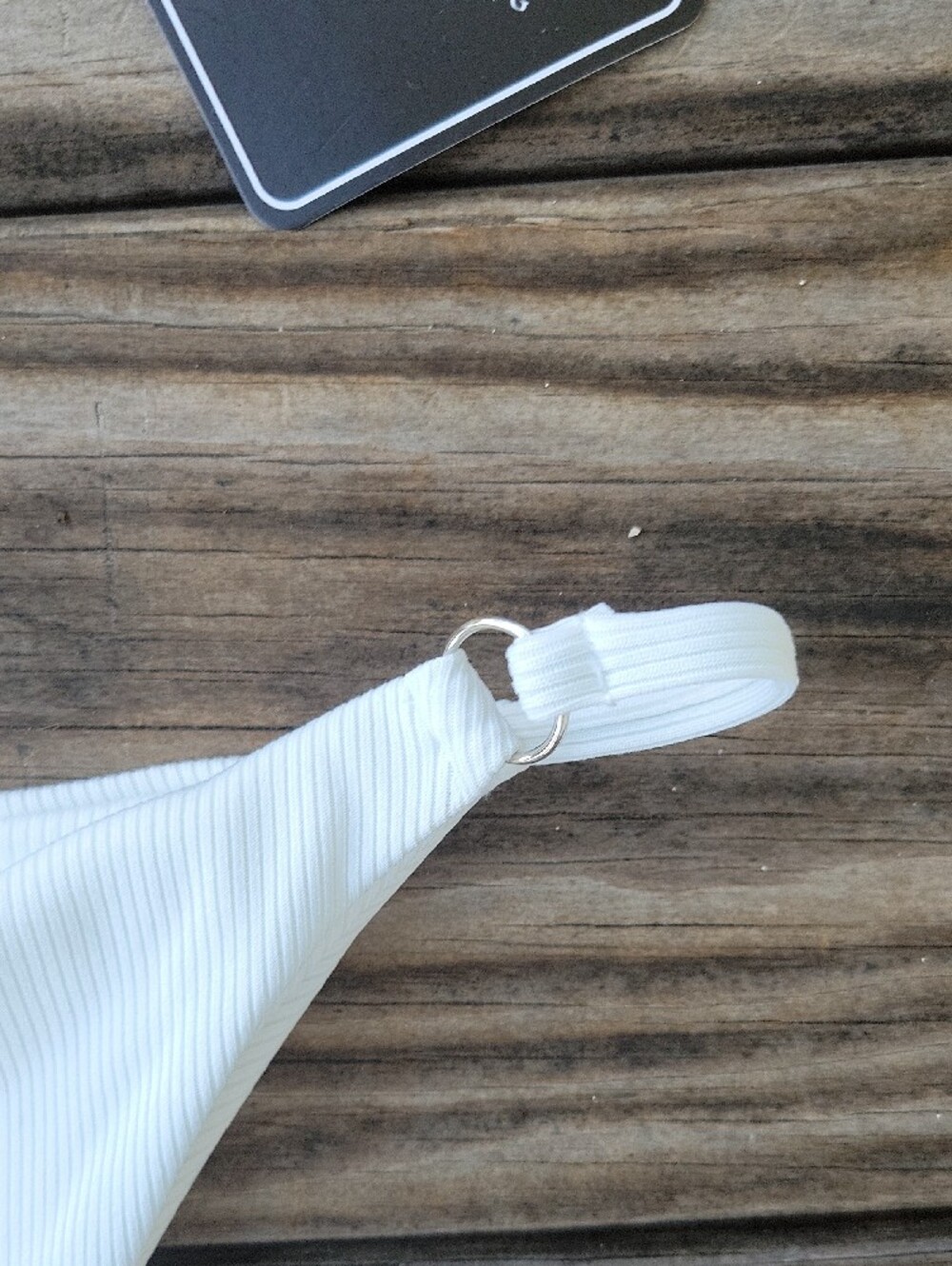 Zaful White Ribbed Ring-Front Bikini Set - Picture 4 of 7